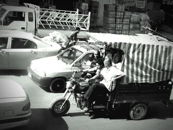 People on street in city