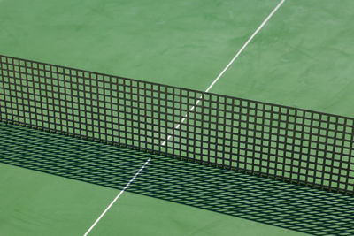 High angle view of net on playing field