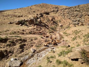 Scenic view of arid landscape against sky