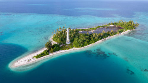 High angle view of beach