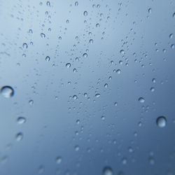 Full frame shot of water drops on window