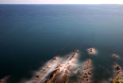 High angle view of beach against sky