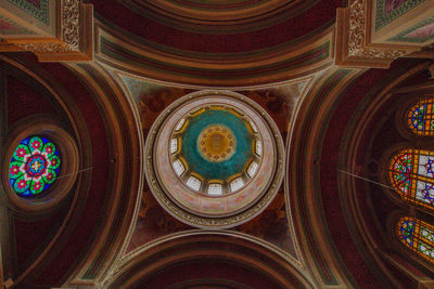 Low angle view of ornate ceiling