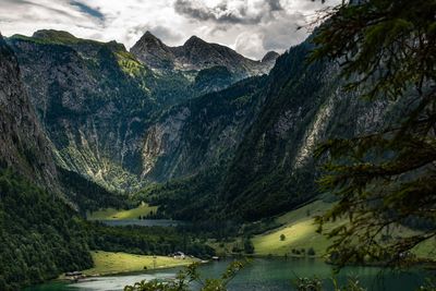 Scenic view of lake and mountains