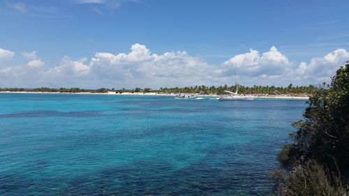 View of sea against cloudy sky