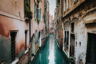 Narrow alley amidst buildings in city