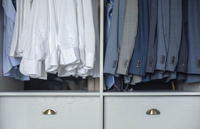 Clothes hanging on rack