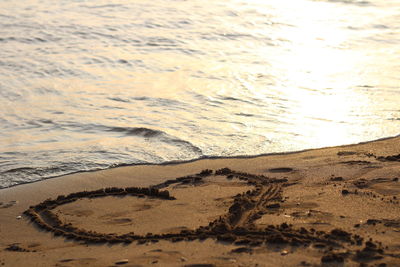 Close-up of sand at beach