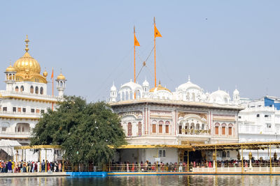 View of details of architecture inside golden temple - harmandir sahib in amritsar, punjab, india