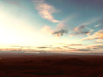 Scenic view of dramatic sky during sunset