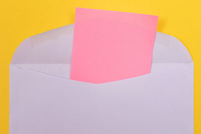 Close-up of paper against white background