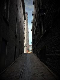 Narrow alley amidst buildings in city