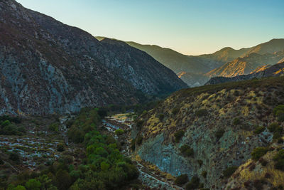 Scenic view of mountains against clear sky