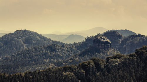 Mountains with sky in background