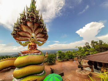 Statue of buddha against sky