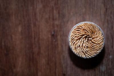 High angle view of bread on table