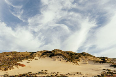 Scenic view of arid landscape against sky