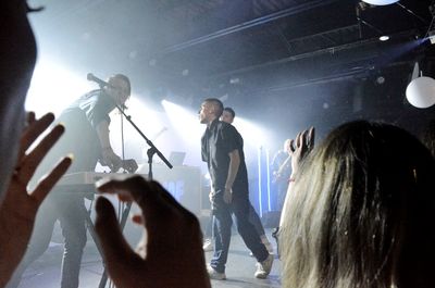 Group of people at music concert