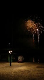 Firework display at night