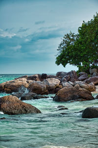 Scenic view of sea against sky