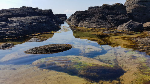 Rock formations in water