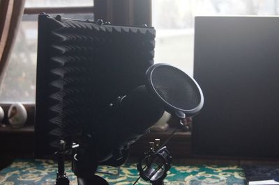 Close-up of mobile phone on table