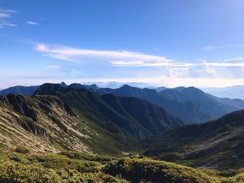 Scenic view of mountains against sky