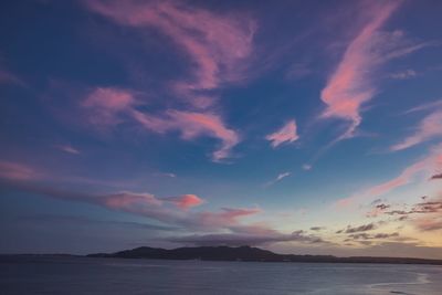 Scenic view of sea against sky at sunset