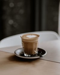 Coffee cup on table