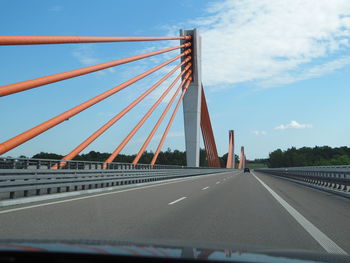 Low angle view of bridge against sky