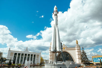 Real rocket in the vdnkh museum. sights of russia. what to see in moscow, tourist content