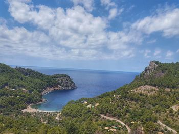 High angle view of sea against sky