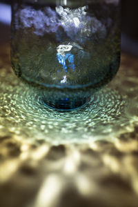 Close-up of water in glass on table