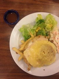 Close-up of food served in plate