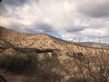 Scenic view of land against sky