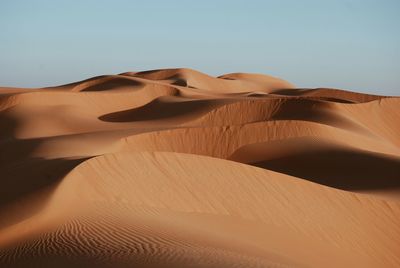 View of sand dunes in desert