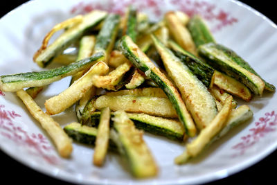 Close-up of served food in plate