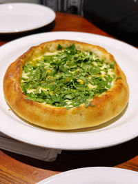 Close-up of food in plate on table