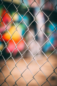 Detail shot of chainlink fence