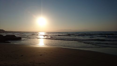 Scenic view of sunset over sea