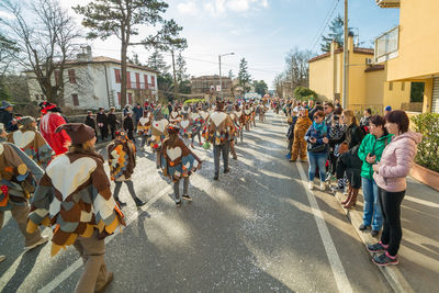 People walking on road