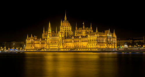 Illuminated city lit up at night