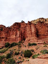 Low angle view of rock formations