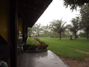 View of canal in park