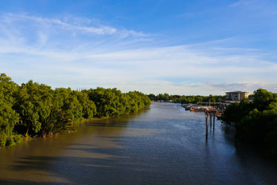 Scenic view of river against sky