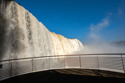 Low angle view of dam against sky