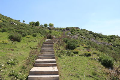 Scenic view of land against sky