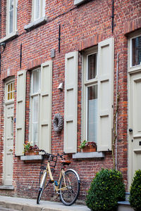 Bicycle against building