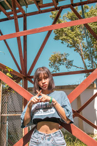Portrait of smiling girl in playground