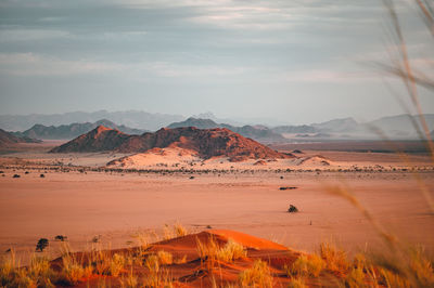 Scenic view of desert against sky